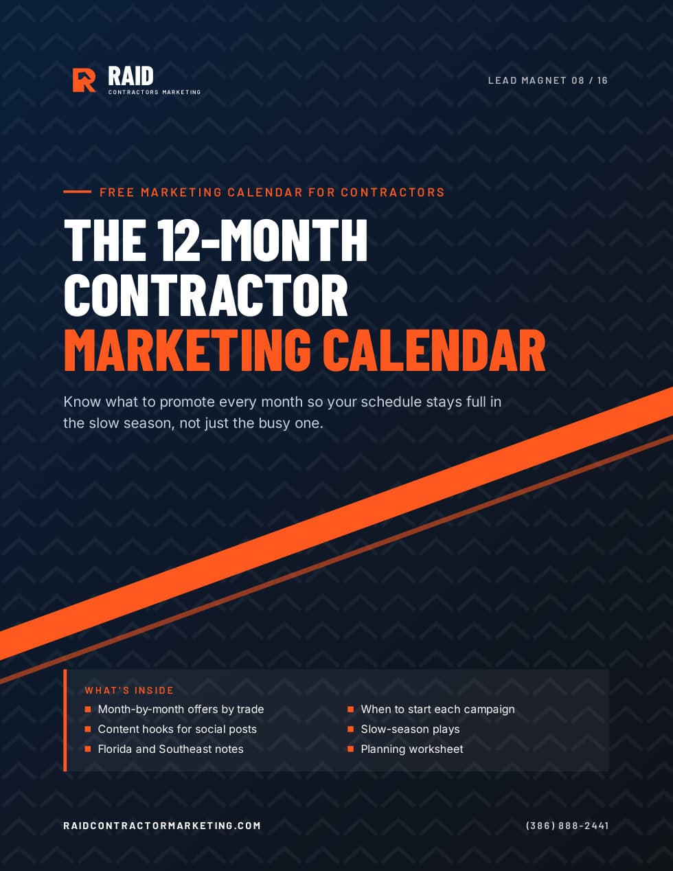 The 12-Month Contractor Marketing Calendar cover
